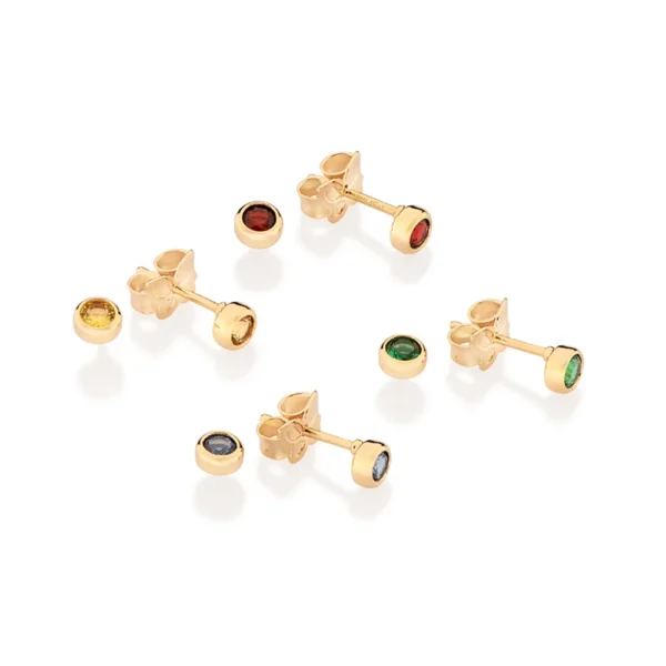 Kit brincos Solitários Banhado a Ouro 18K COM ZIRCÔNIAS - TAM.ÚNICO 5273430014 - Imagem 3