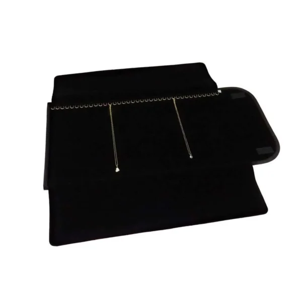 Pasta Mostruário Para Correntes - Grande - Tamanho 30x68cm Vinil Preto - Veludo Preto