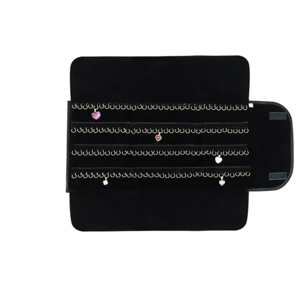 Pasta Mostruário Para Pingente- Média - Com 4 Espaços Vinil Preto - Veludo Preto