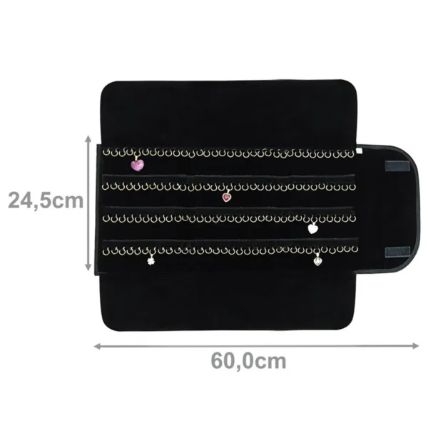 Pasta Mostruário Para Pingente- Média - Com 4 Espaços Vinil Preto - Veludo Preto - Imagem 2
