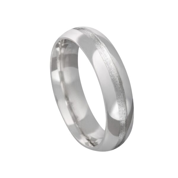 Aliança de Prata Anat. com Friso Trabalhado 5 MM - 2237