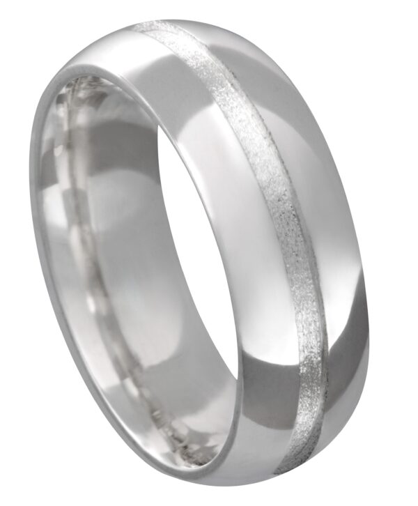 Aliança de Prata Anat. com Friso Trabalhado 7 MM - 2238