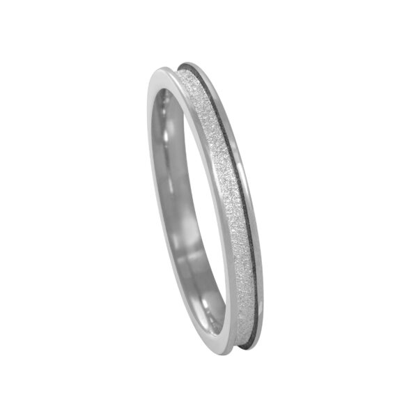 Meia Aliança de Prata Anat. Reta c/ Rebaixo Fosco Centro 2.70MM - 2243