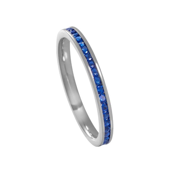 Meia Aliança de Prata Cravejada c/ Zirconia Esmeralda 2.20MM - 2318/2319/2320/2321 - Imagem 2