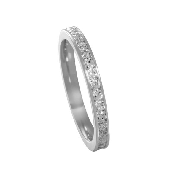 Meia Aliança de Prata Cravejada c/ Zircônia 2.70MM - 2322/2323/2325