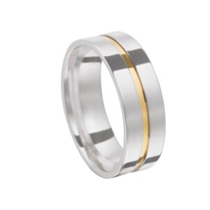 Aliança de Prata Reta Anatômica c/ Filete AU 6,50MM - 2417