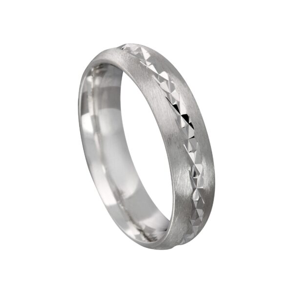 Aliança de Prata Anatomica Diamantada 5 MM - DA51
