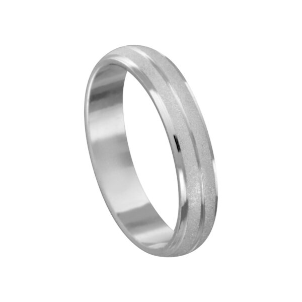 Aliança de Prata Abaulada Fosca 4 MM - F41
