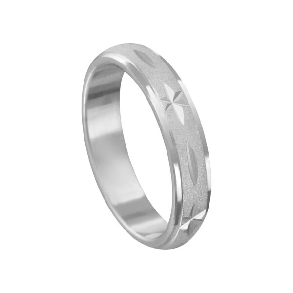 Aliança de Prata Abaulada Fosca 4 MM - F43
