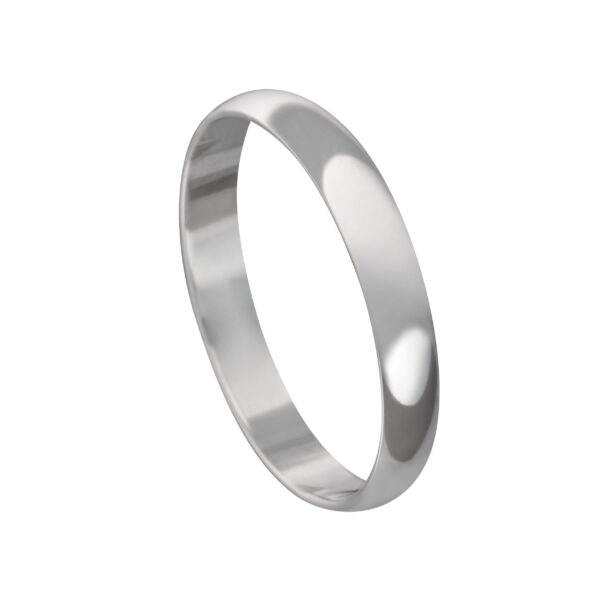 Aliança de Prata Lisa Abaulada 3 MM - L3