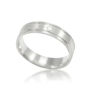 Aliança de Prata 950 5mm Anatômica 3,5g com Zircônia 5048MATXZ