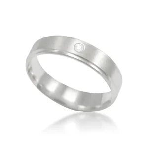Aliança de Prata 950 5mm Anatômica 3,5g com Zircônia 5050MATXZ