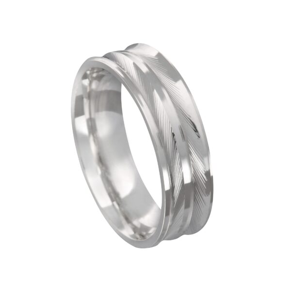 Aliança de Prata Reta Diamantada 6 MM - RD61