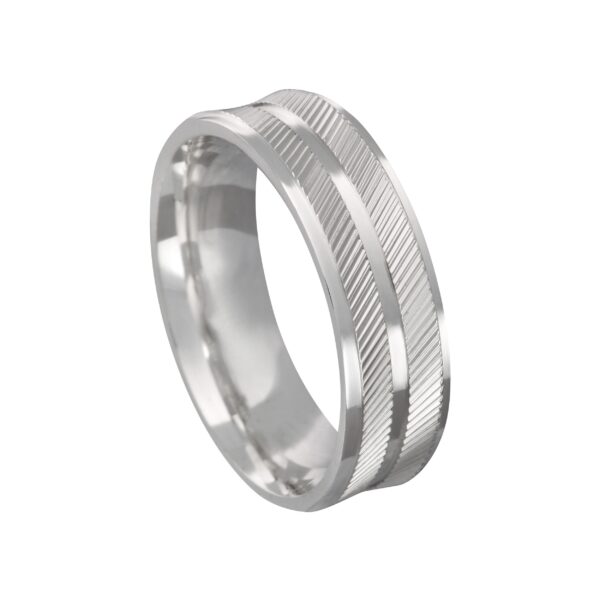 Aliança de Prata Reta Diamantada 6 MM - RD62