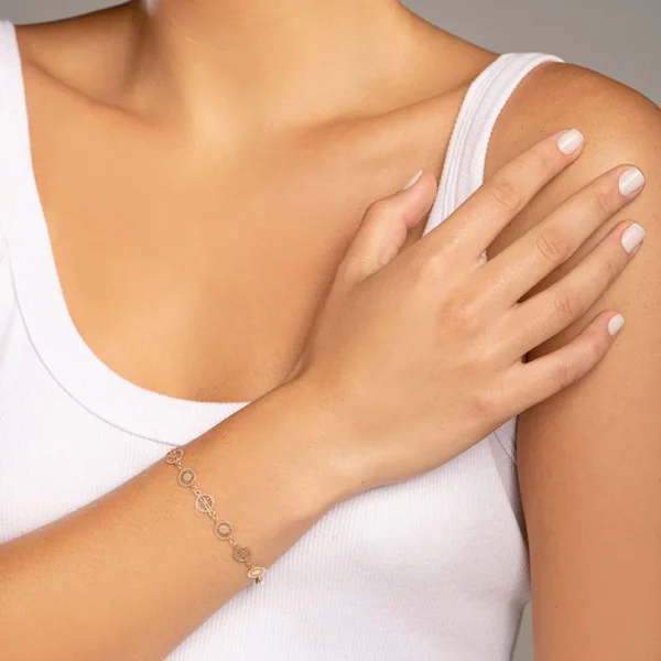 Pulseira Rommanel banhado a ouro18K - TAM.18 5512001800 - Imagem 2