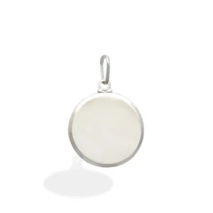 Pingente Redondo Liso 20mm x 31mm Prata 925 01-2718AG