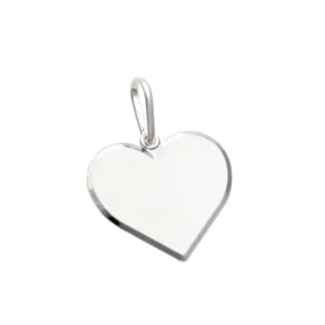 Pingente Coracao Liso 21mm x 26mm Prata 990 01-2720AG