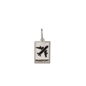 Pingente Aviao Passport c/ Resina 10mm x 16mm Prata 990 01-5718AG2