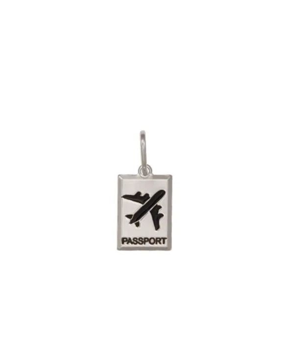 Pingente Aviao Passport c/ Resina 10mm x 16mm Prata 990 01-5718AG2