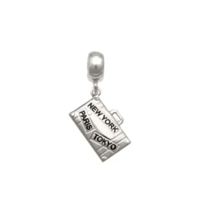 Pingente Berloque Mala (New York/Paris/Tokio) 10mm x 26mm Prata 925 01-5781AG2