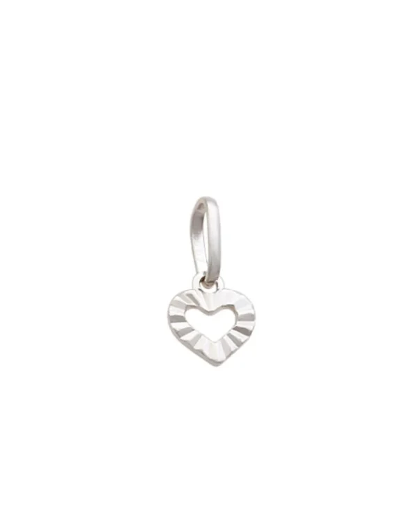Pingente Coração Mini Vazado Diamantado 6mm x 13mm Prata 990 01-7119AG - Imagem 2