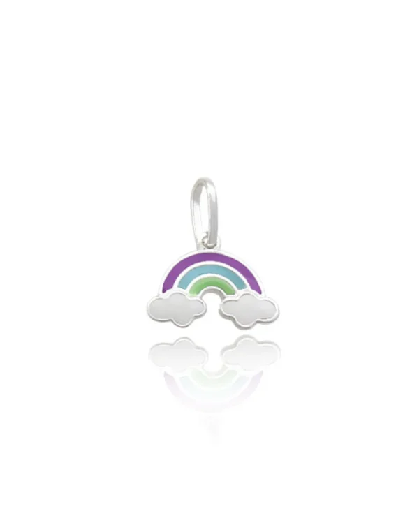 Pingente Arco-Iris c/ Nuvens 13mm x 15mm Prata 990 01-7190AG0
