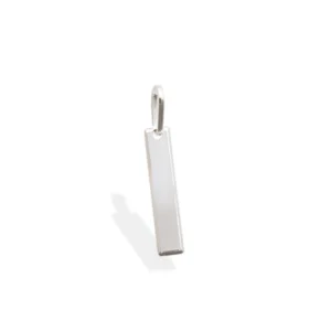 Pingente Placa Lisa 4mm x 26mm Prata 990 01-7458AG
