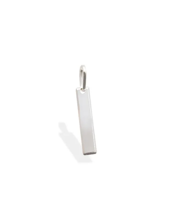 Pingente Placa Lisa 4mm x 26mm Prata 990 01-7458AG
