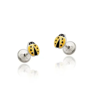 Brinco Joaninha Mini 5mm x 6mm Prata 925 02-4222G14