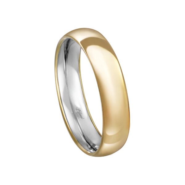 Aliança Prata Abaulada e Anat. Envelopada 18K Lisa 5MM - 7101