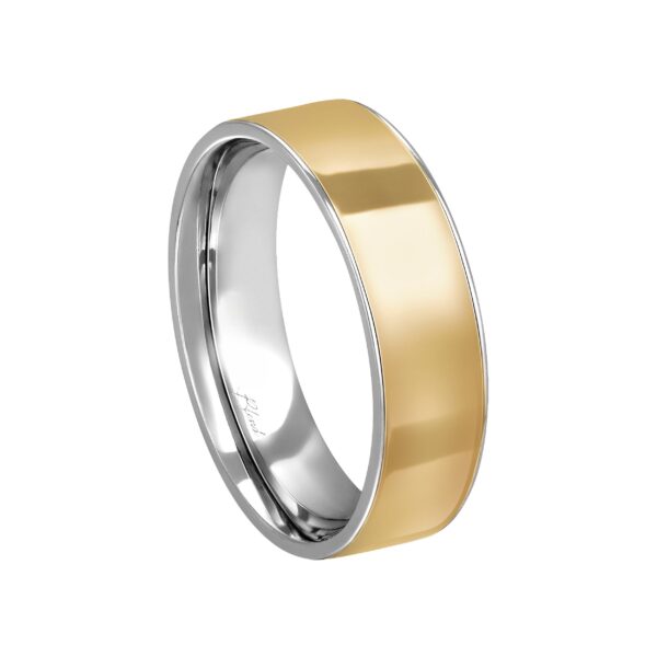 Aliança de Prata Reta e Anat. Envelopada 18K/750 Lisa 6MM - 7401