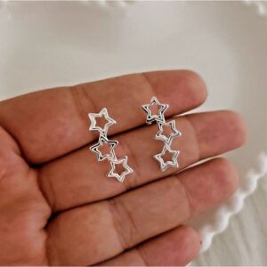 Brinco Earcuff Estrela Vazada Prata 925