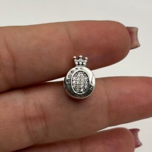 Berloque coroa com pedras de Zirconia - Prata 925