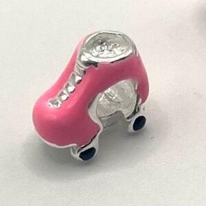 Berloque Patins Rosa - Prata 925