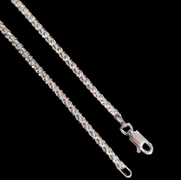 Corrente Pipoca 250 50cm - Prata 925
