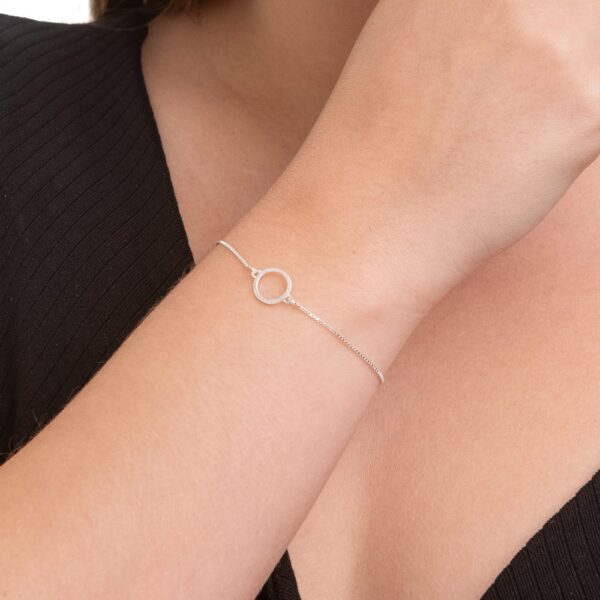 Pulseira em Prata 925 Círculo Vazado PU0062 - Imagem 2