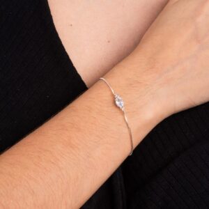 Pulseira em Prata 925 Pedra Oval PU0102