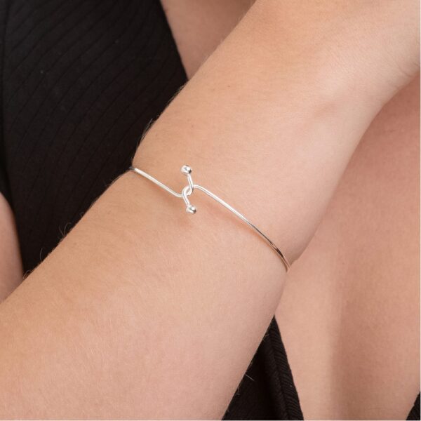 Bracelete em Prata 925 Gancho bolinha PU0361 - Imagem 2