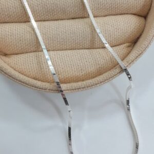 Corrente 50 cm Fita Quadrada Laminada - Prata 925