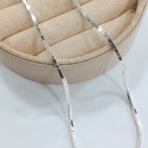 Corrente 40cm Fita Quadrada Laminada - Prata 925