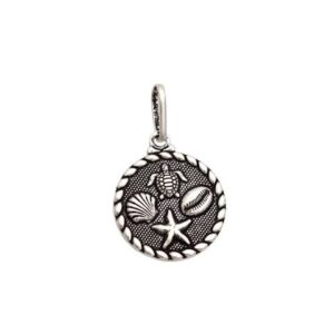 Pingente Tartaruga Concha Búzio Estrela Mar 15mm x 24mm Prata 990