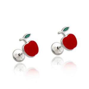 Brinco Maça Resina 7mm x 16mm Prata 990