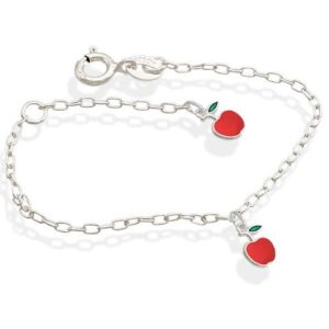 Pulseira Maças Resina 11mm x 140mm Prata 925