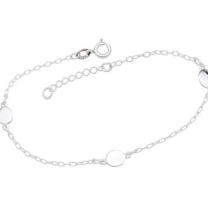 Pulseira Medalha circulo 6mm Lisos Maciços 6mm x 200mm Prata 925