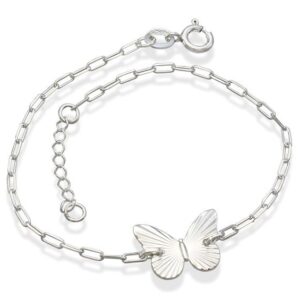 Pulseira Cartie Borboleta 15mm Diamantada 11mm x 200mm Prata 925