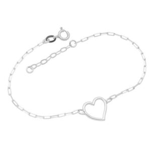 Pulseira Cartie Coraçao 12mm Estampado Vazado 12mm x 200mm Prata 925