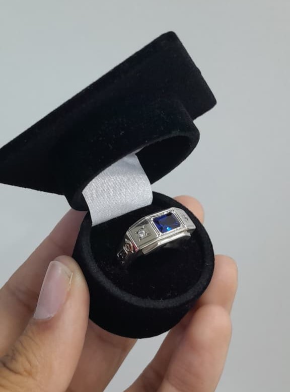 Anel Formatura Masculino Prata 925 com Aplique de Ouro - Imagem 4