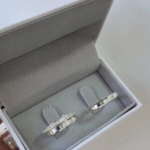 Kit Par Alianças + Solitária Prata 925