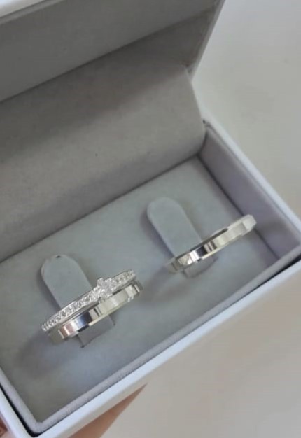 Kit Par Alianças + Solitária Prata 925 - Imagem 3