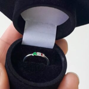 Anel Formatura ABC Resina Colorida - Prata 925